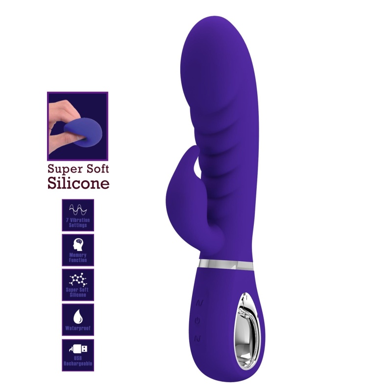 Wibrator króliczy Prescott 20 cm z podwójną stymulacją punktu G i łechtaczki - 2