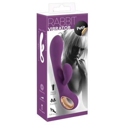 Wibrator króliczy Petit Purple — 2 silniki, stymulator łechtaczki, długość 18,8 cm - 1