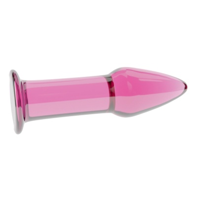 Szklany korek analny 5" Glass Romance Pink różowy 12,7 cm - 1 2
