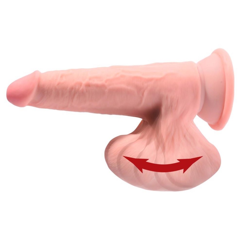 Dildo Triple Density 7″ z ruchomymi jądrami i przyssawką, 21,5 cm - 5