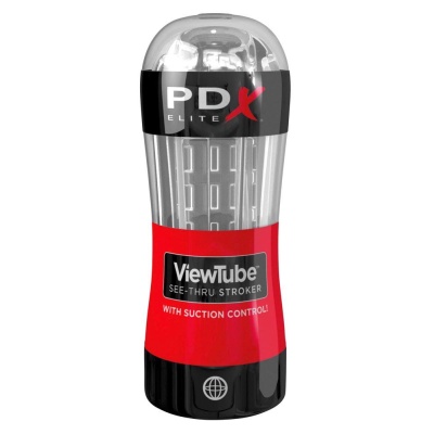 ViewTube Stroker – przezroczysty masturbator z kontrolą ssania, długość 18,5 cm - 1