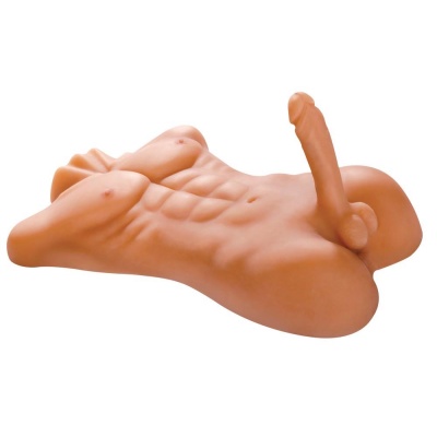 Męski tors masturbator Fuck Me Silly Dude! — realistyczny TPR z penisem 20,32 cm i kanałem analnym, wymiary całkowite 68,6 × 48, - 1 2