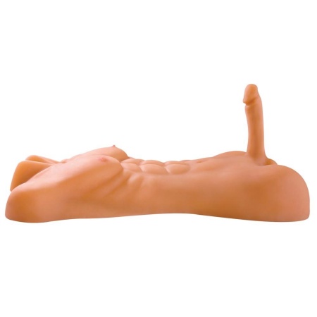 Męski tors masturbator Fuck Me Silly Dude! — realistyczny TPR z penisem 20,32 cm i kanałem analnym, wymiary całkowite 68,6 × 48, - 3