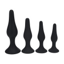 Slim Silicone Anal Plug Set of 4 - S/M/L/XL - Black - 1