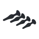 Slim Silicone Anal Plug Set of 4 - S/M/L/XL - Black - 4