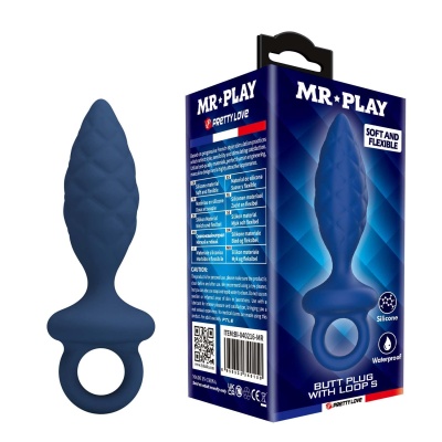 Korek analny z pętelką Size S z miękkiego silikonu, 11,5 cm - 1