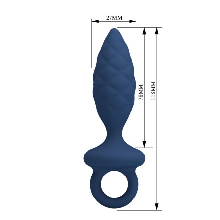 Korek analny z pętelką Size S z miękkiego silikonu, 11,5 cm - 7