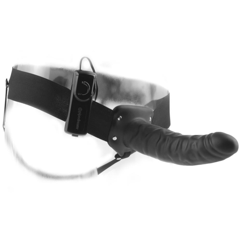 Strap-On FFS 8" Hollow – Drążona proteza z wibracją multispeed, 20 cm, średnica 5 cm, pas 66–117 cm - 3