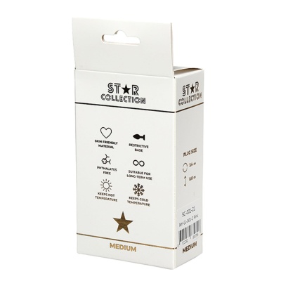 Star Collection - Pink Silicone Anal Plug M - Clear Stone - 1 2
