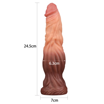Dildo Nature Cock 24 cm – dwuwarstwowy silikon z przyssawką - 1 2