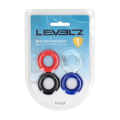 Cockring Set of 4 - Multicolor - 1 2