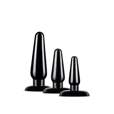 ANAL ADVENTURES BASIC PLUG KIT BLACK - 1 2