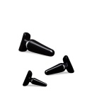 Zestaw wtyczek analnych Basic Plug Kit Black - trzy zwężane wtyczki z podstawami bezpieczeństwa, 10,1-16,5 cm - 3