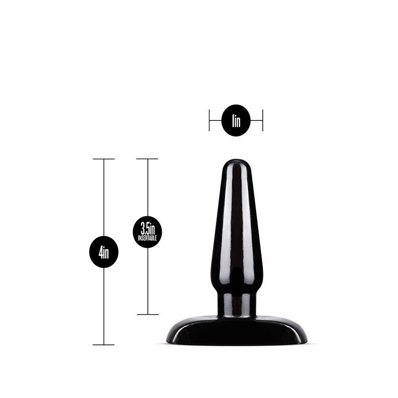 Zestaw wtyczek analnych Basic Plug Kit Black - trzy zwężane wtyczki z podstawami bezpieczeństwa, 10,1-16,5 cm - 4