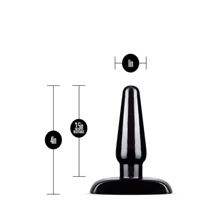 Zestaw wtyczek analnych Basic Plug Kit Black - trzy zwężane wtyczki z podstawami bezpieczeństwa, 10,1-16,5 cm - 4