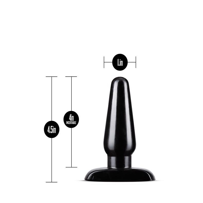 Zestaw wtyczek analnych Basic Plug Kit Black - trzy zwężane wtyczki z podstawami bezpieczeństwa, 10,1-16,5 cm - 5