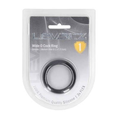 Wide O Silicone Cockring - M - 35mm - Black - 1 2