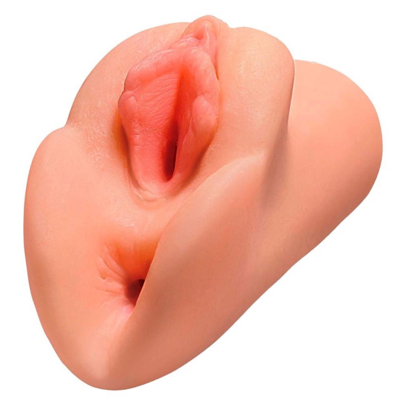 Masturbator dwukanałowy Double Stroker Light – manualny, TPR Fanta Flesh, długość 14,2 cm - 2