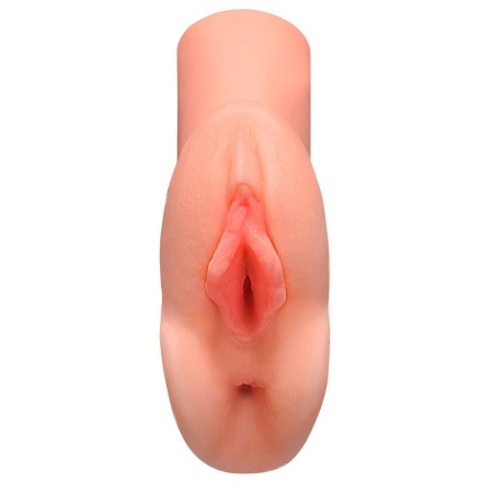 Masturbator dwukanałowy Double Stroker Light – manualny, TPR Fanta Flesh, długość 14,2 cm - 3