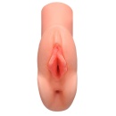 Masturbator dwukanałowy Double Stroker Light – manualny, TPR Fanta Flesh, długość 14,2 cm - 3