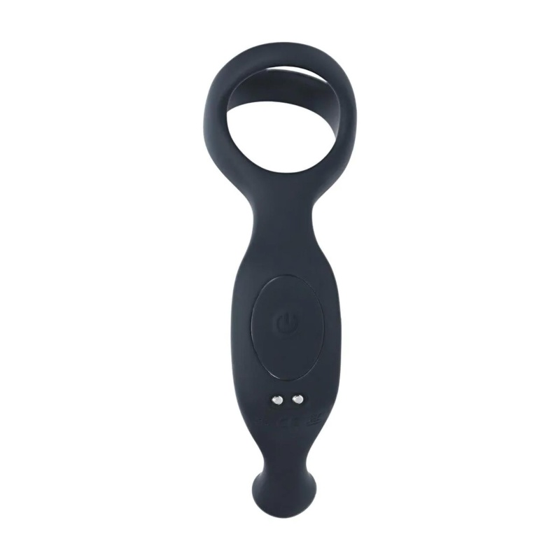 Wibrujący stymulator prostaty z pierścieniem Tri O LVL03-0027BLK - 10 trybów wibracji i silikon hipoalergiczny - 4
