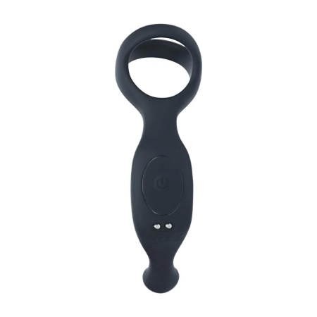 Wibrujący stymulator prostaty z pierścieniem Tri O LVL03-0027BLK - 10 trybów wibracji i silikon hipoalergiczny - 4