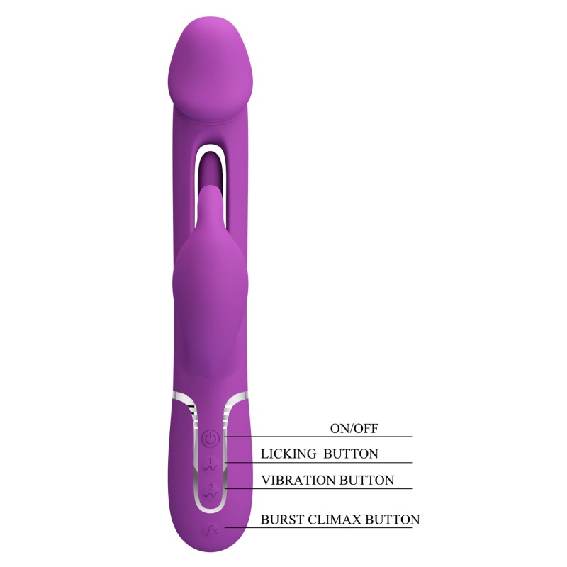 Wibrator króliczek Kampas Purple - podwójne silniki, ruchomy języczek i 7 funkcji wibracji - 10