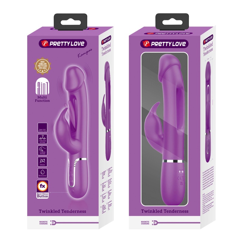 Wibrator króliczek Kampas Purple - podwójne silniki, ruchomy języczek i 7 funkcji wibracji - 12