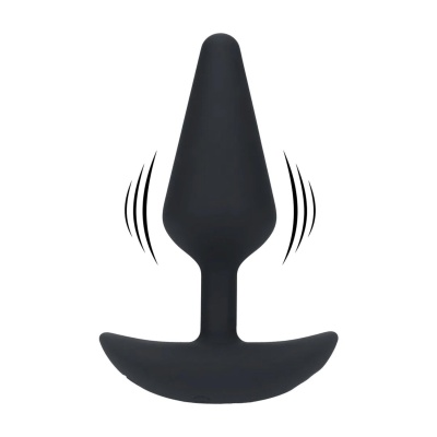 Classic Vibrating Silicone Anal Plug - M - Black - 1