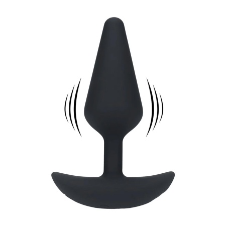 Classic Vibrating Silicone Anal Plug - M - Black - 1