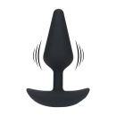 Classic Vibrating Silicone Anal Plug - M - Black - 1