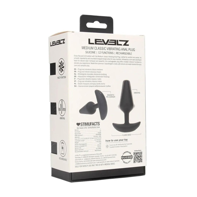 Classic Vibrating Silicone Anal Plug - M - Black - 3