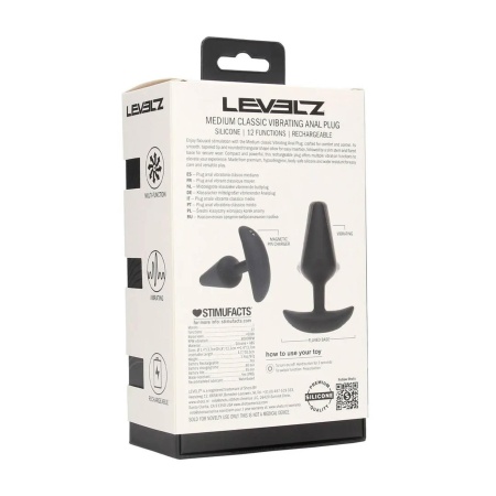 Classic Vibrating Silicone Anal Plug - M - Black - 3