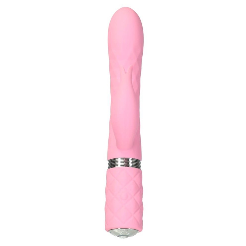 Wibrator ze stymulacją łechtaczki Pillow Talk Lively Pink – napęd rotacyjno-wibracyjny, silikon medyczny, 24 cm - 3