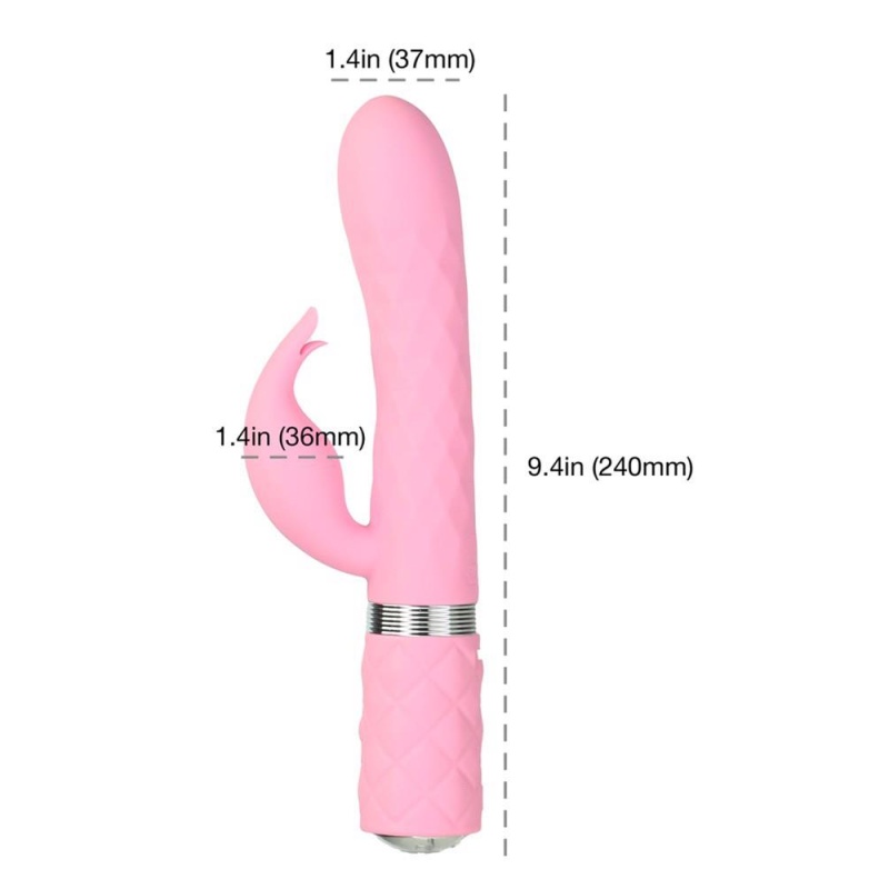 Wibrator ze stymulacją łechtaczki Pillow Talk Lively Pink – napęd rotacyjno-wibracyjny, silikon medyczny, 24 cm - 8