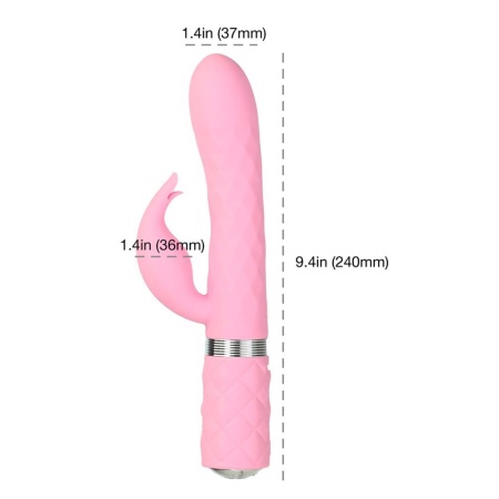 Wibrator ze stymulacją łechtaczki Pillow Talk Lively Pink – napęd rotacyjno-wibracyjny, silikon medyczny, 24 cm - 8