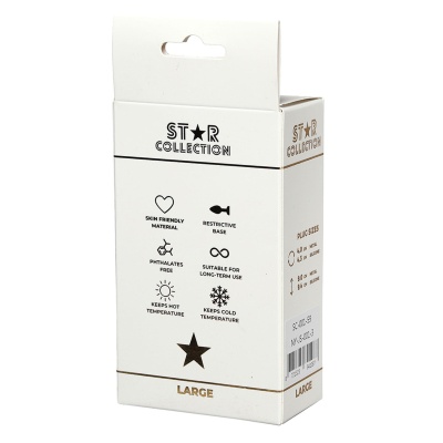 Star Collection - Silver Metal Anal Plug L - Purple Stone - 1 2
