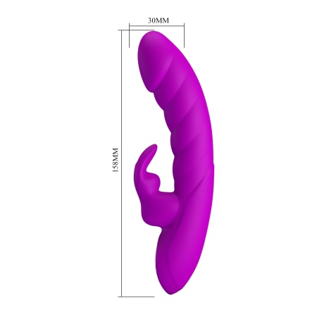 Wibrator Króliczek Monica - Silikon, 10 Trybów Wibracji, Podwójna Stymulacja, Ładowanie Magnetyczne USB - 7