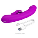 Wibrator Króliczek Monica - Silikon, 10 Trybów Wibracji, Podwójna Stymulacja, Ładowanie Magnetyczne USB - 9
