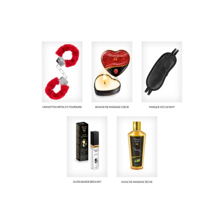 Zestaw sensoryczny Valentine’s Day: świeca 35 ml, olejek 250 ml, błyszczyk 7 ml, sztywne pudełko w kształcie serca - 2