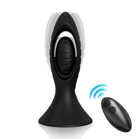 Korek analny Watchman Black - silikon, 9 trybów wibracji, sterowanie pilotem - 10