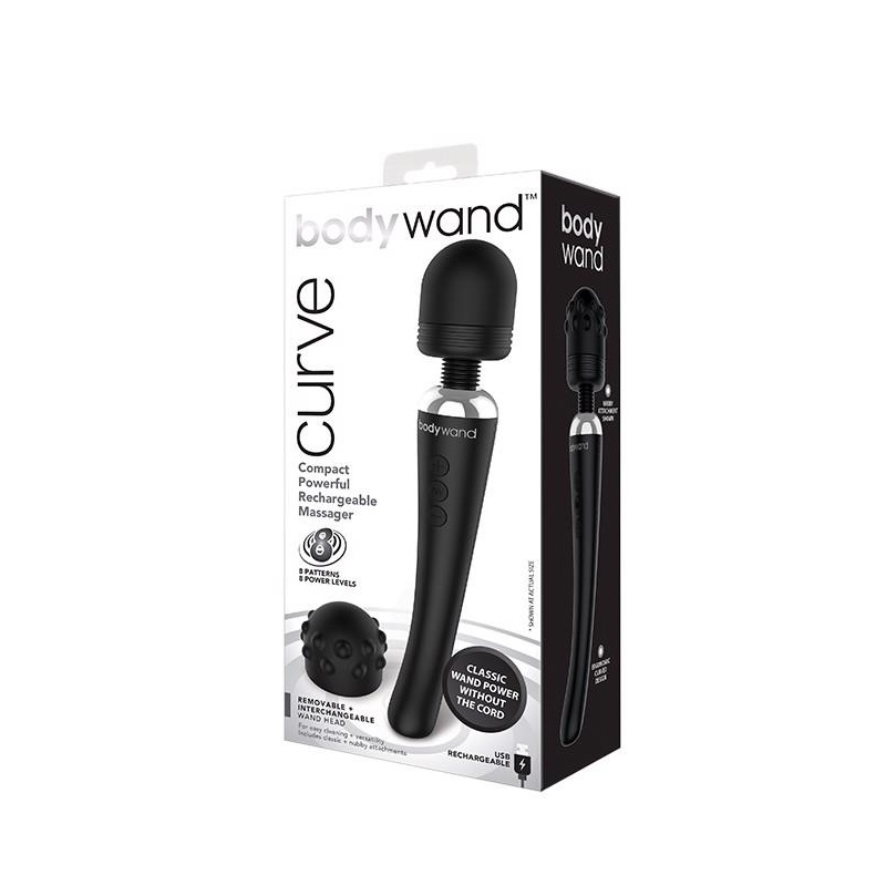 BODYWAND CURVE RECHARGEABLE BLACK - 1