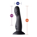 Wibrator Impressions Amsterdam Black - zakrzywiony stymulator silikonowy z przyssawką i rozszerzaną podstawą, 17,1 cm - 4