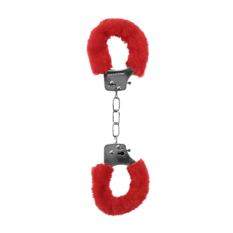 Pleasure Handcuffs Furry Red - 1