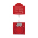Pleasure Handcuffs Furry Red - 3