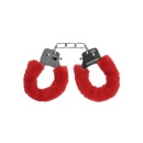 Pleasure Handcuffs Furry Red - 4