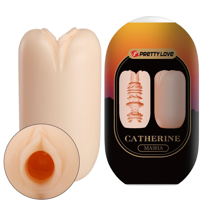 Masturbator Catherine Masha z wewnętrznymi fakturami, elastyczny TPR, ok. 8,5 cm - 1