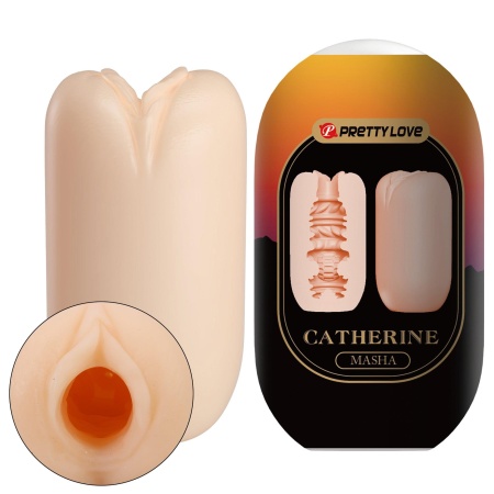 Masturbator Catherine Masha z wewnętrznymi fakturami, elastyczny TPR, ok. 8,5 cm - 1