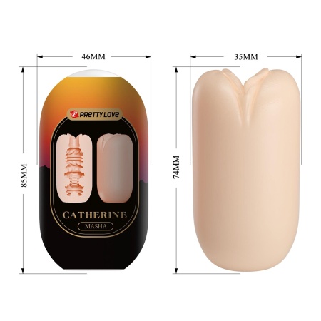 Masturbator Catherine Masha z wewnętrznymi fakturami, elastyczny TPR, ok. 8,5 cm - 9