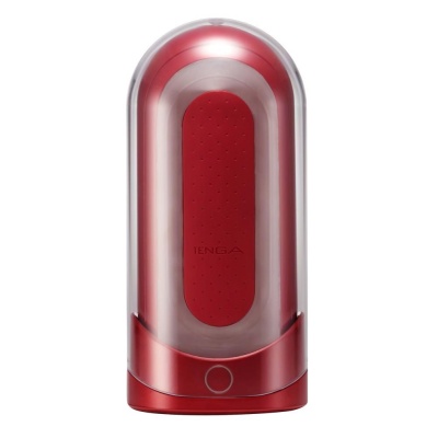Masturbator Flip 0 Red z Prętem Grzewczym — rękaw o 4 strukturach wypustek, głębokość wkładania 16 cm - 1